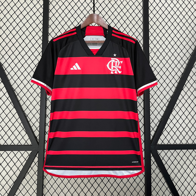 CAMISA LANÇAMENTO DO FLAMENGO 24/25 VERMELHO E PRETO - VELOP SPORTS