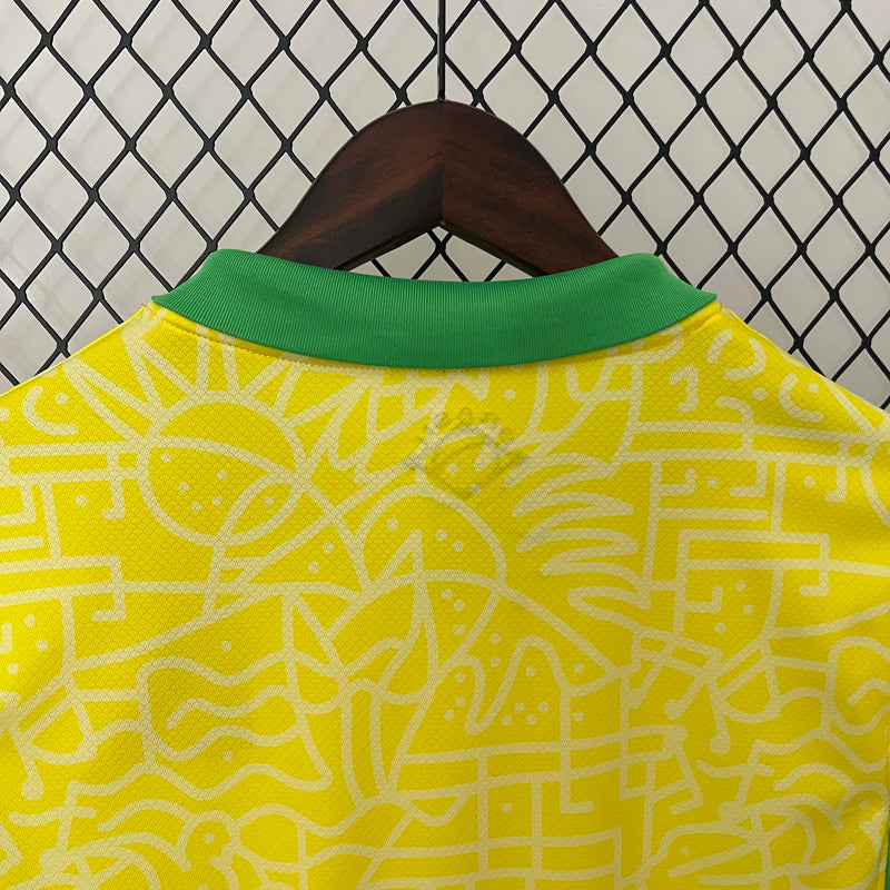 CAMISA LANÇAMENTO FEMININA DA SELEÇÃO DO BRASIL 24/25 AMARELO
