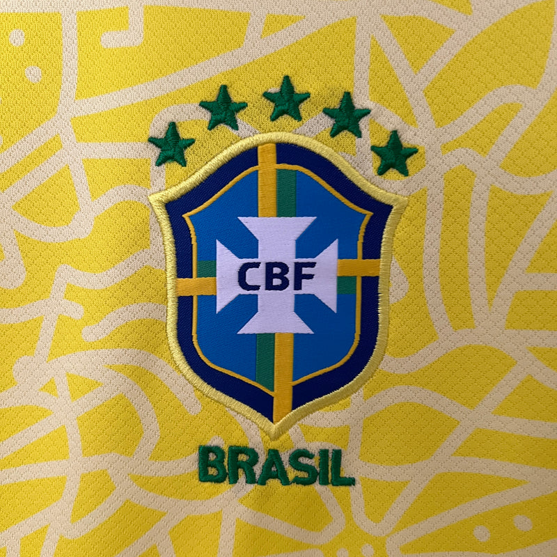 CAMISA LANÇAMENTO FEMININA DA SELEÇÃO DO BRASIL 24/25 AMARELO