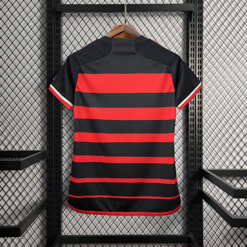 CAMISA LANÇAMENTO FEMININA DO FLAMENGO 24/25 VERMELHO E PRETO - VELOP SPORTS