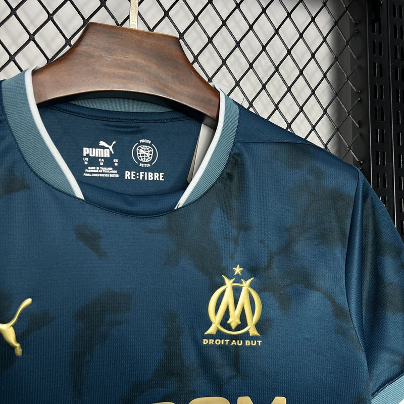 CAMISA LANÇAMENTO DO OLYMPIQUE DE MARSEILLE 24/25 AZUL