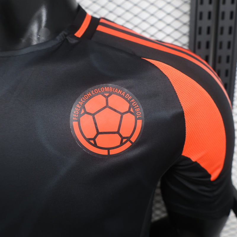 CAMISA VERSÃO PLAYER DA SELEÇÃO DA COLÔMBIA 2024 PRETO