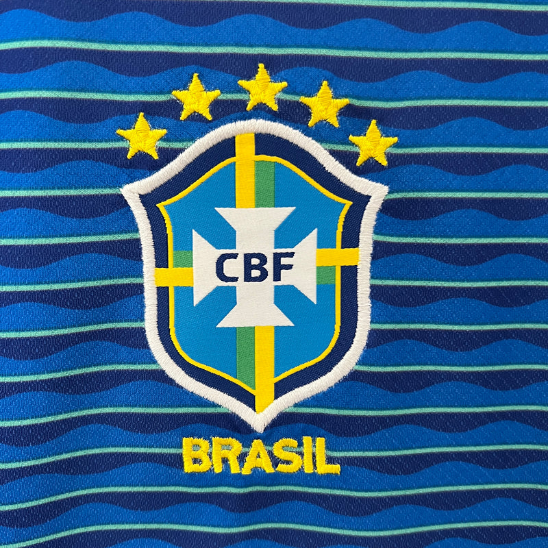 CAMISA LANÇAMENTO FEMININA DA SELEÇÃO DO BRASIL 24/25 AZUL