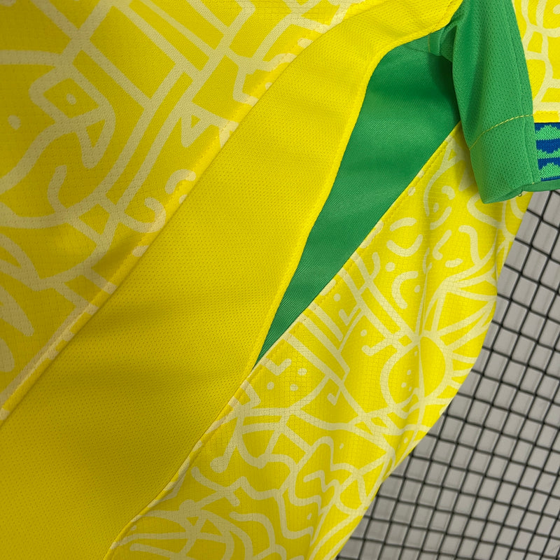CAMISA LANÇAMENTO FEMININA DA SELEÇÃO DO BRASIL 24/25 AMARELO