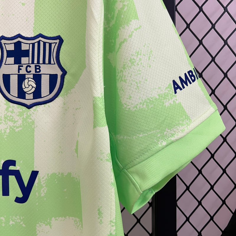 CAMISA DO BARCELONA 24/25 BRANCO E VERDE