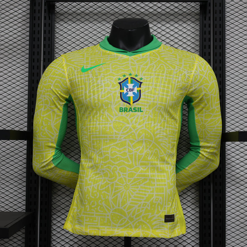 CAMISA MANGA LONGA DA SELEÇÃO DO BRASIL 24/25 AMARELO