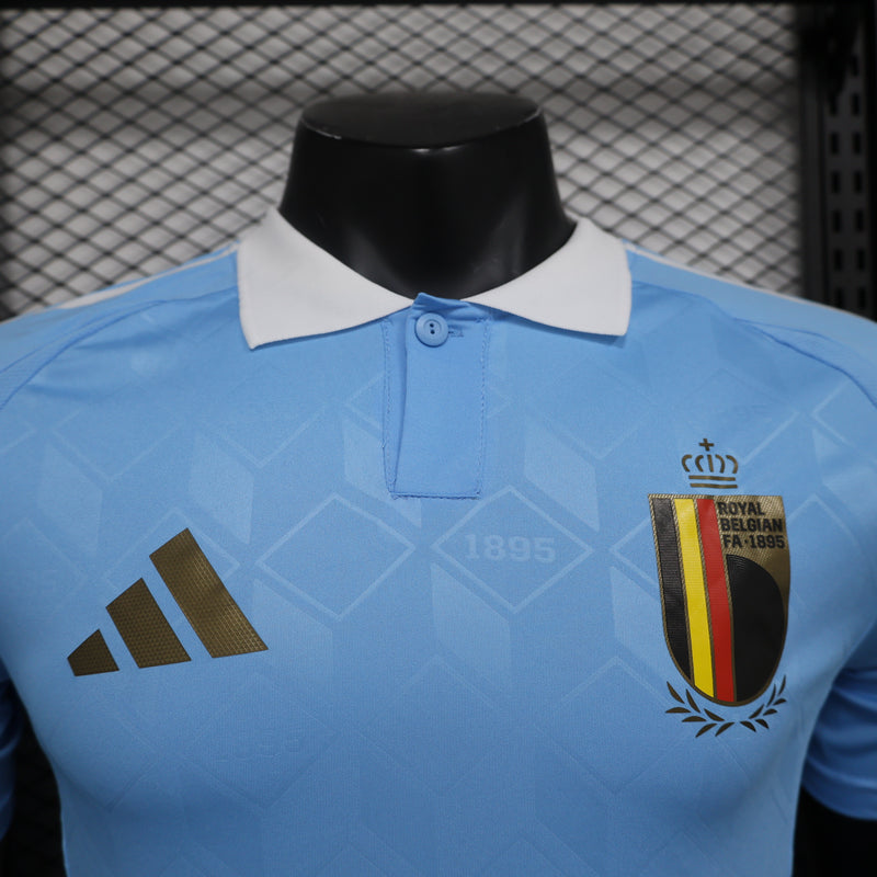 CAMISA VERSÃO PLAYER DA SELEÇÃO DA BÉLGICA 2024 AZUL