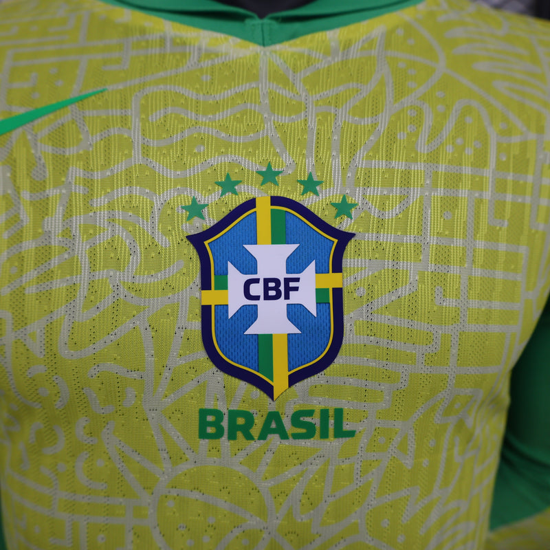 CAMISA MANGA LONGA DA SELEÇÃO DO BRASIL 24/25 AMARELO