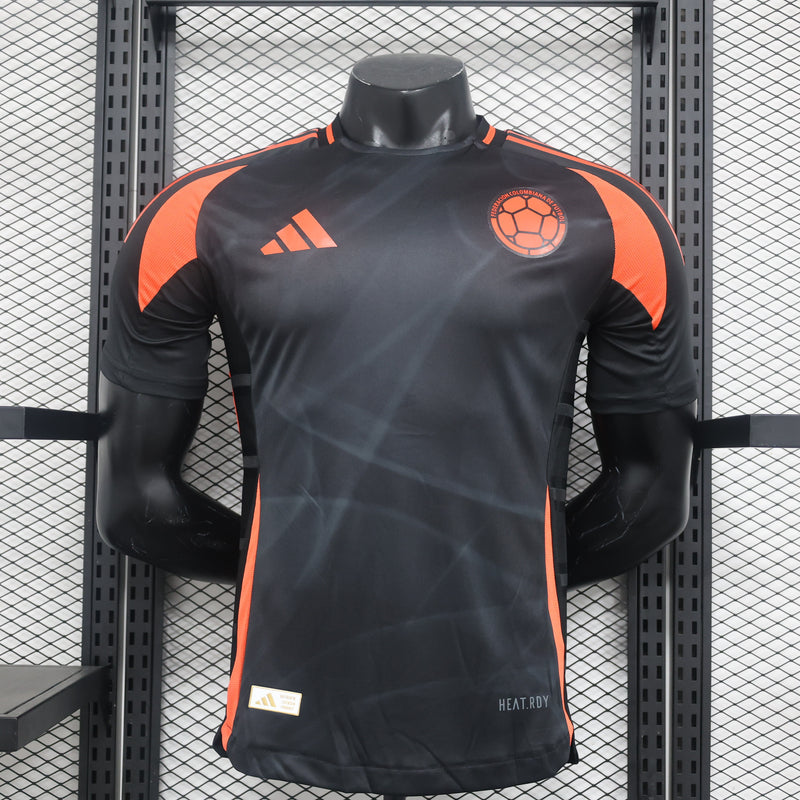 CAMISA VERSÃO PLAYER DA SELEÇÃO DA COLÔMBIA 2024 PRETO