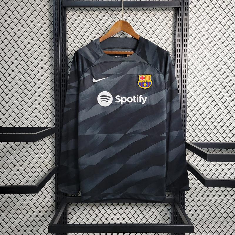 CAMISA MANGA LONGA DO BARCELONA 23/24 BLACK - VELOP SPORTS