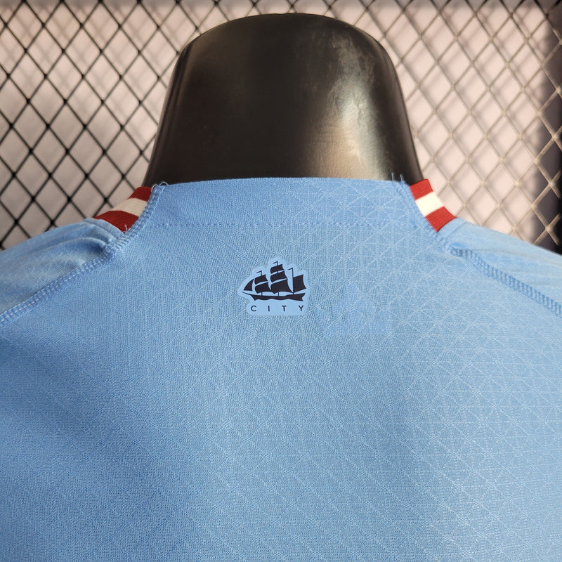 CAMISA VERSÃO PLAYER DO MANCHESTER CITY 22/23 AZUL - VELOP SPORTS