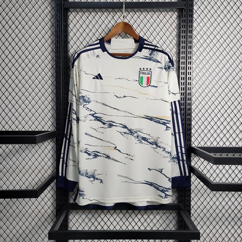CAMISA MANGA LONGA DA ITALIA 23/24 BRANCO - VELOP SPORTS