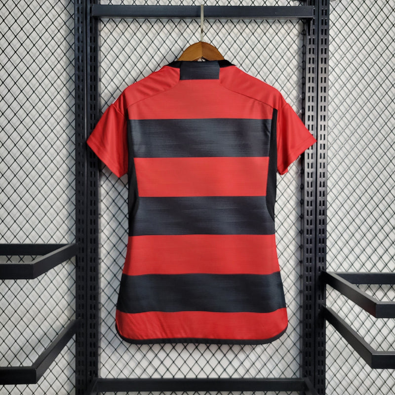 CAMISA FEMININA DO FLAMENGO 23/24 VERMELHO E PRETO - VELOP SPORTS