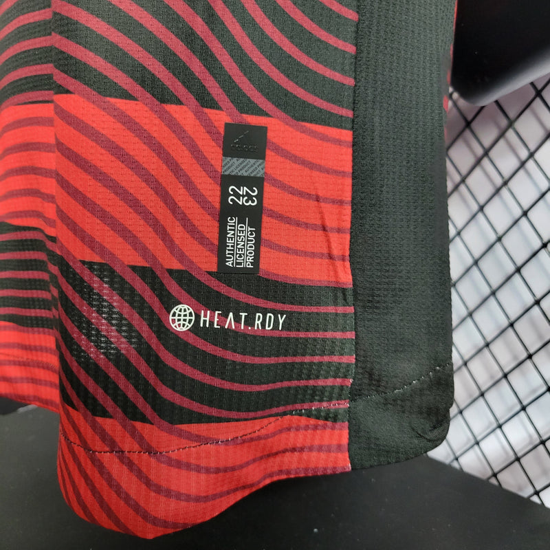 CAMISA VERSÃO PLAYER DO FLAMENGO 22/23 VERMELHO E PRETO 2 - VELOP SPORTS