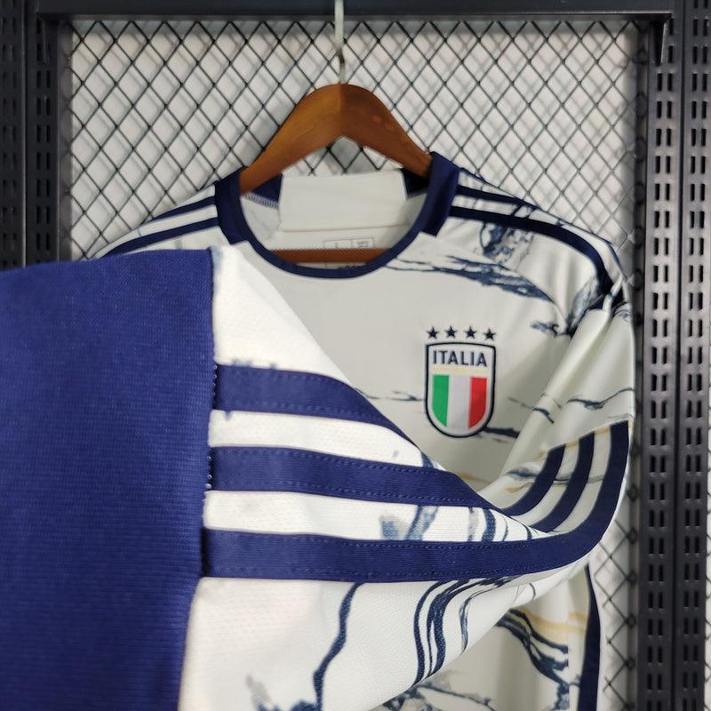 CAMISA MANGA LONGA DA ITALIA 23/24 BRANCO - VELOP SPORTS