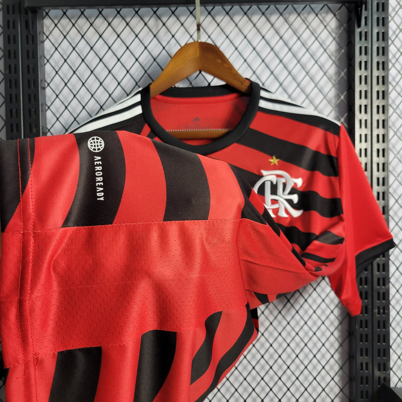 CAMISA DO FLAMENGO 22/23 2 VERMELHO E PRETO - VELOP SPORTS