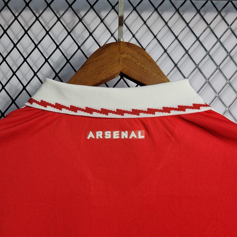 CAMISA MANGA LONGA DO ARSENAL 23/24 VERMELHO E BRANCO - VELOP SPORTS
