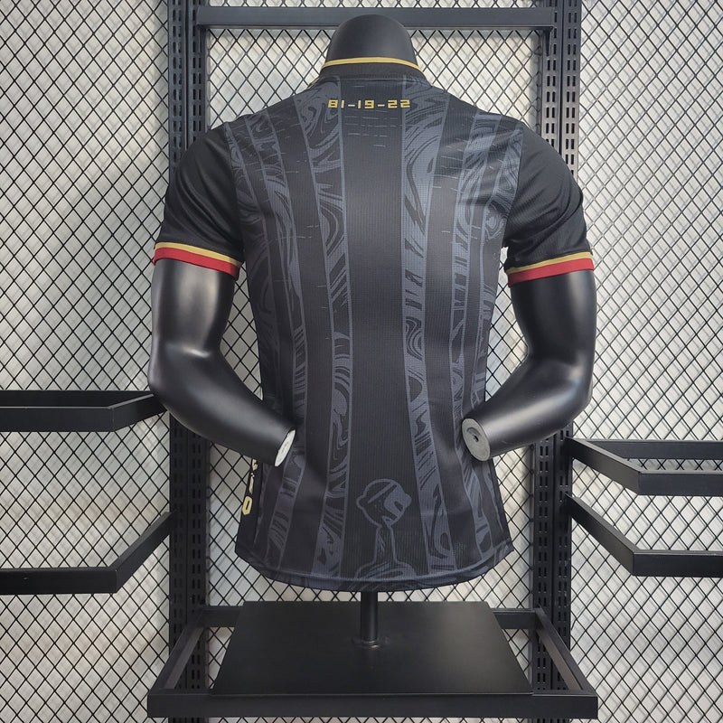 CAMISA VERSÃO PLAYER DO FLAMENGO 22/23 PRETO E DOURADO - VELOP SPORTS