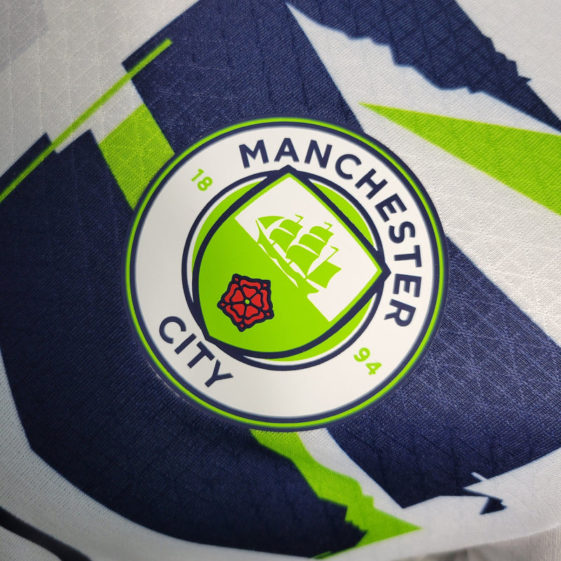 CAMISA VERSÃO PLAYER DO MANCHESTER CITY 23/24 BRANCO EDIÇÃO ESPECIAL - VELOP SPORTS