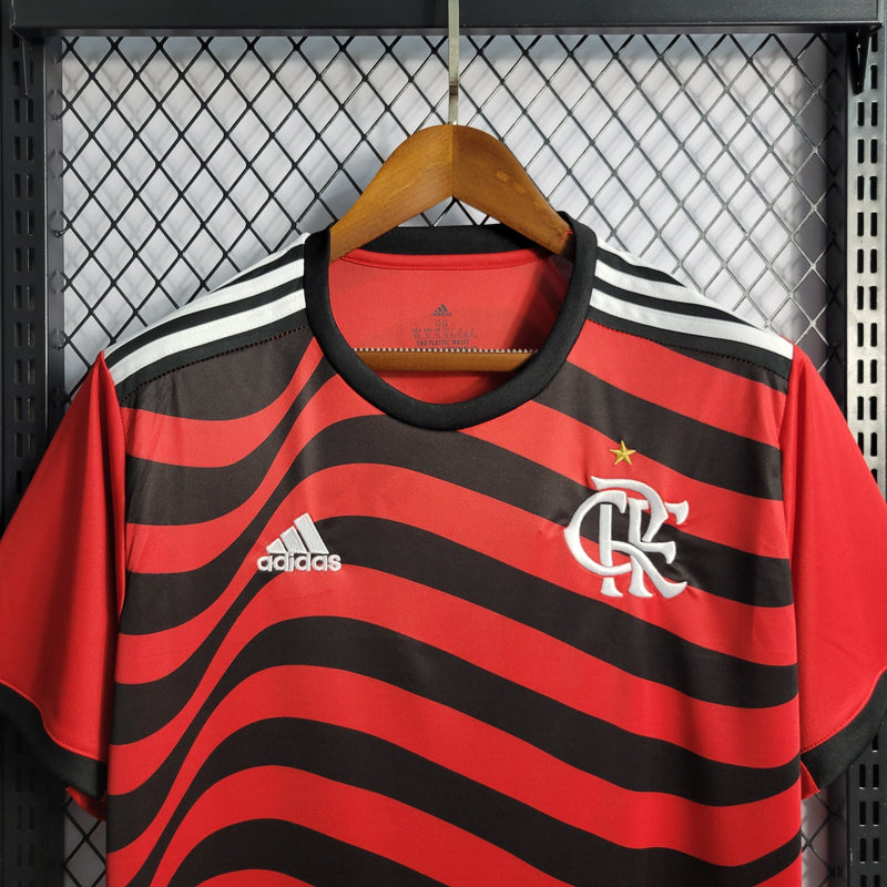 CAMISA DO FLAMENGO 22/23 2 VERMELHO E PRETO - VELOP SPORTS