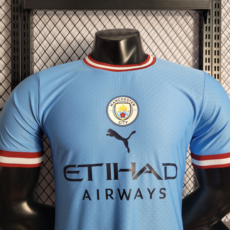 CAMISA VERSÃO PLAYER DO MANCHESTER CITY 22/23 AZUL - VELOP SPORTS