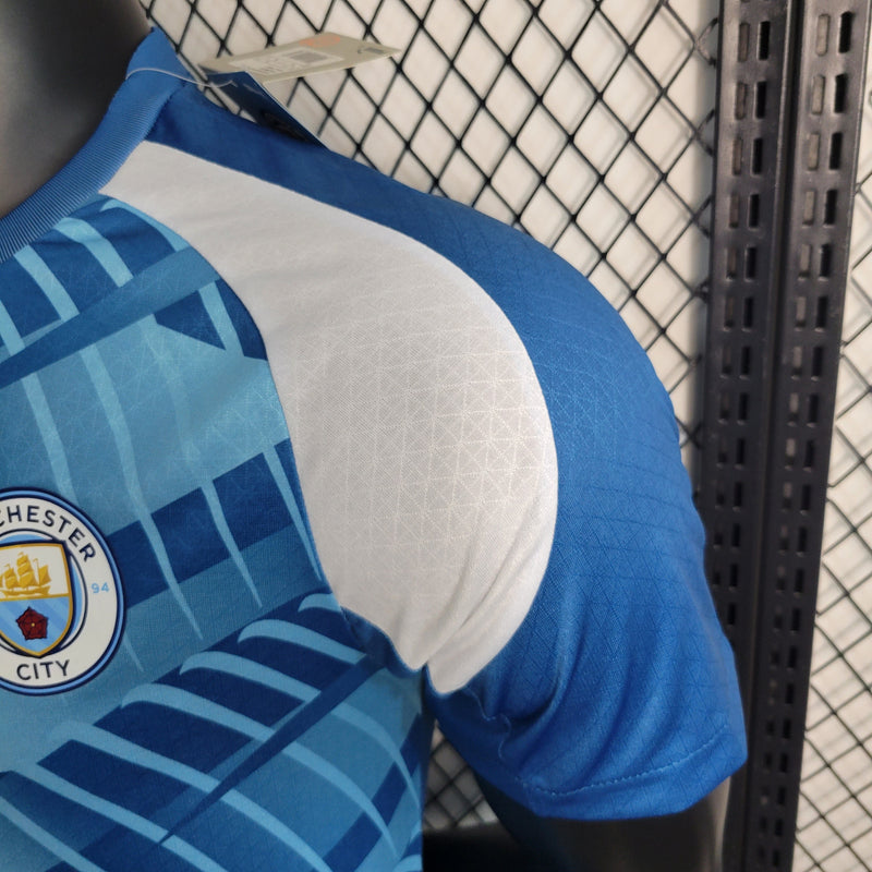 CAMISA VERSÃO PLAYER DO MANCHESTER CITY 23/24 AZUL TREINO - VELOP SPORTS