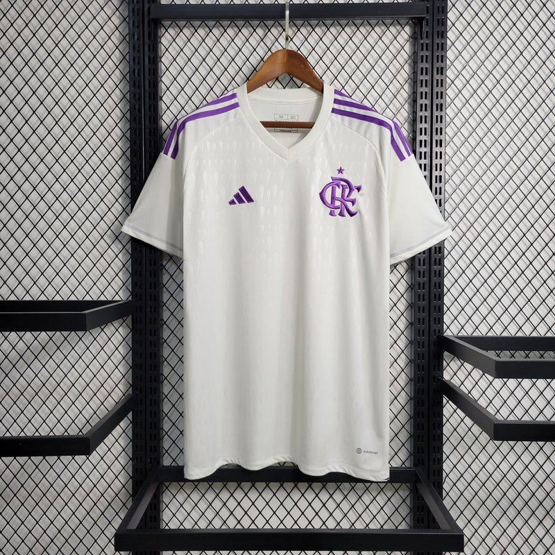 CAMISA DO FLAMENGO 23/24 BRANCO E ROXO - VELOP SPORTS