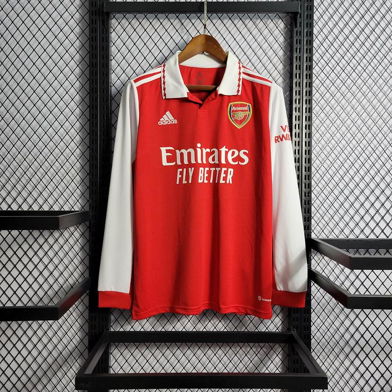 CAMISA MANGA LONGA DO ARSENAL 23/24 VERMELHO E BRANCO - VELOP SPORTS
