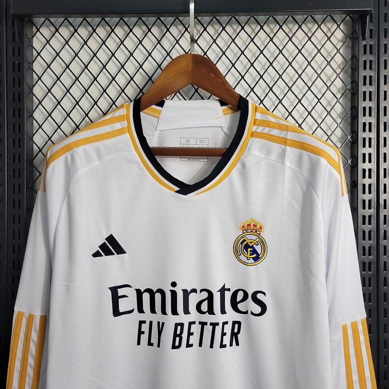CAMISA MANGA LONGA DO REAL MADRID 23/24 BRANCO - VELOP SPORTS