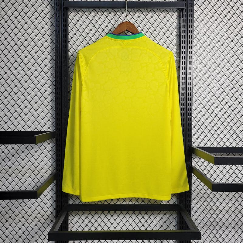 CAMISA MANGA LONGA DO BRASIL 23/24 AMARELO - VELOP SPORTS