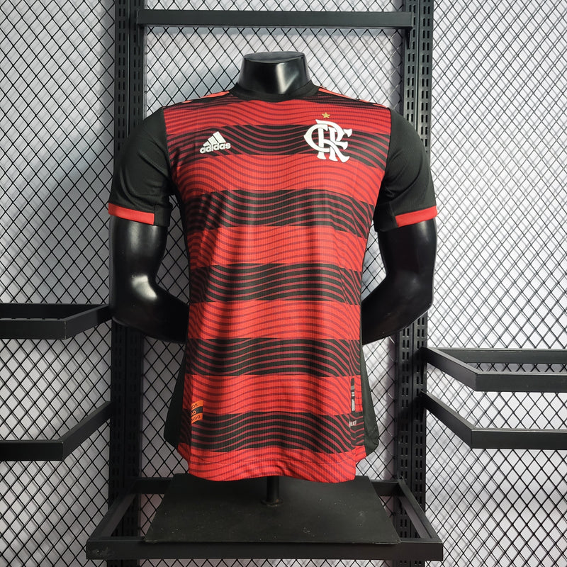 CAMISA VERSÃO PLAYER DO FLAMENGO 22/23 VERMELHO E PRETO 2 - VELOP SPORTS