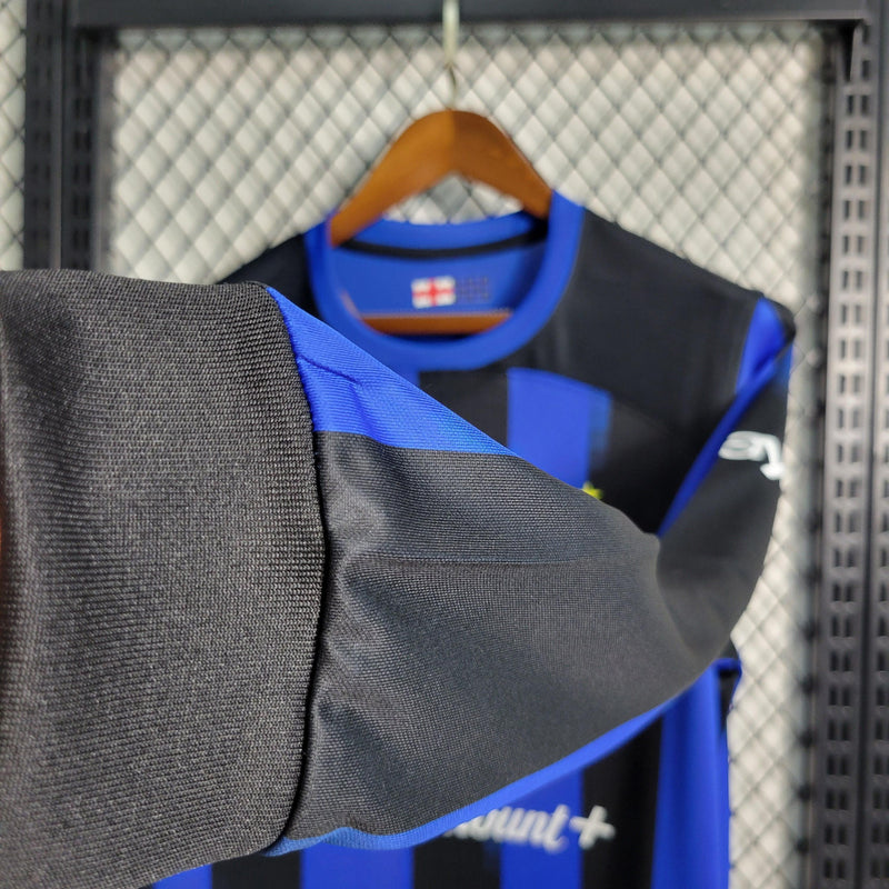 CAMISA MANGA LONGA DO INTER DE MILAN 23/24 AZUL E PRETO - VELOP SPORTS
