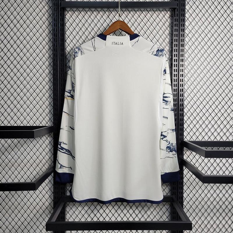 CAMISA MANGA LONGA DA ITALIA 23/24 BRANCO - VELOP SPORTS