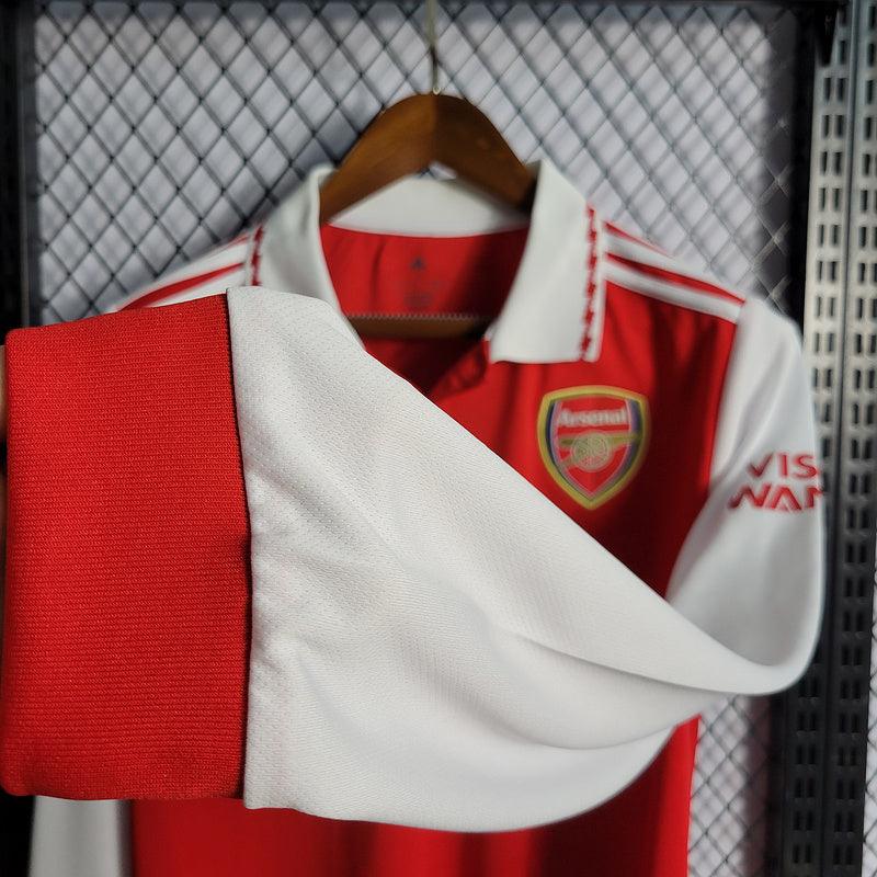 CAMISA MANGA LONGA DO ARSENAL 23/24 VERMELHO E BRANCO - VELOP SPORTS