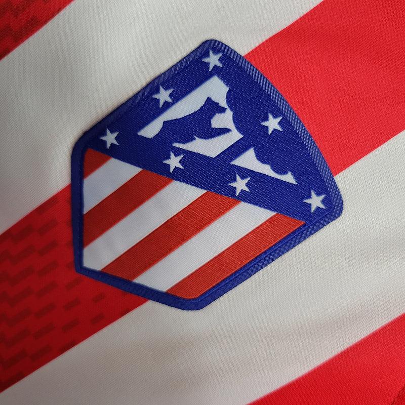 CAMISA MANGA LONGA DO ATLETICO DE MADRID 23/24 VERMELHO E BRANCO - VELOP SPORTS