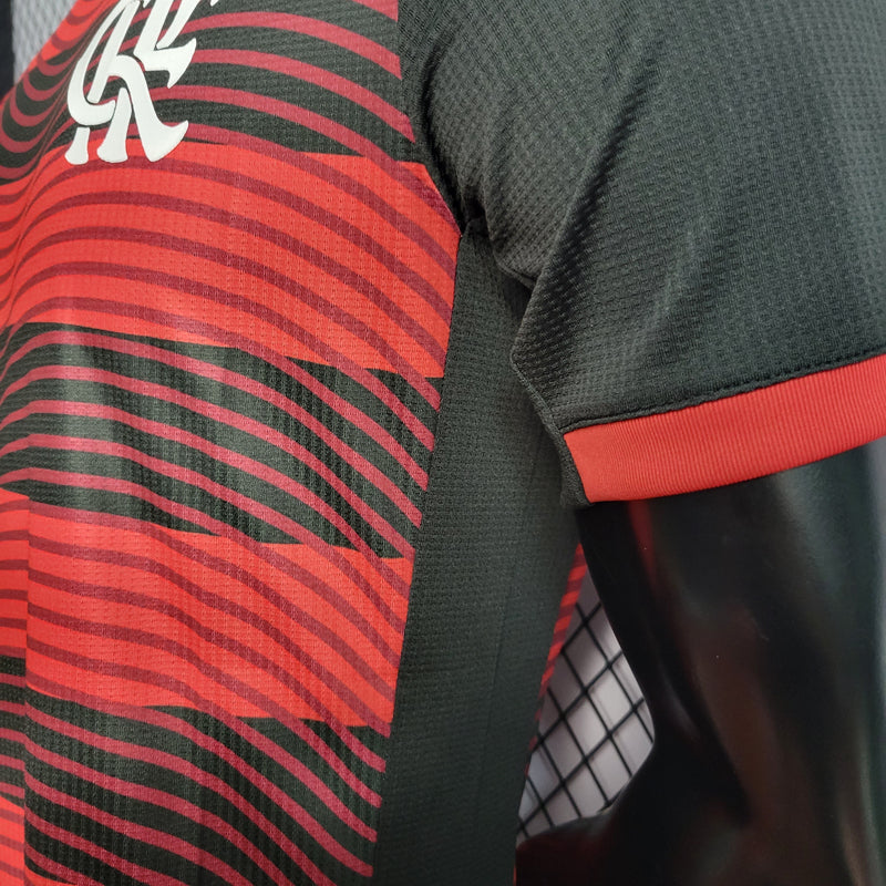 CAMISA VERSÃO PLAYER DO FLAMENGO 22/23 VERMELHO E PRETO 2 - VELOP SPORTS