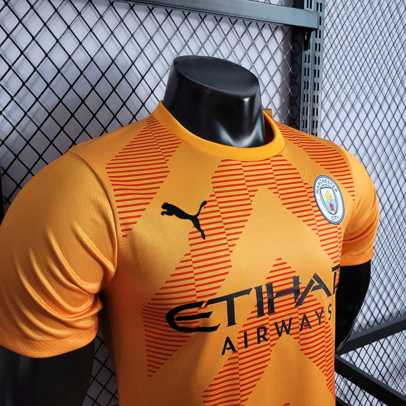 CAMISA VERSÃO PLAYER DO MANCHESTER CITY 23/24 LARANJA GOLEIRO - VELOP SPORTS