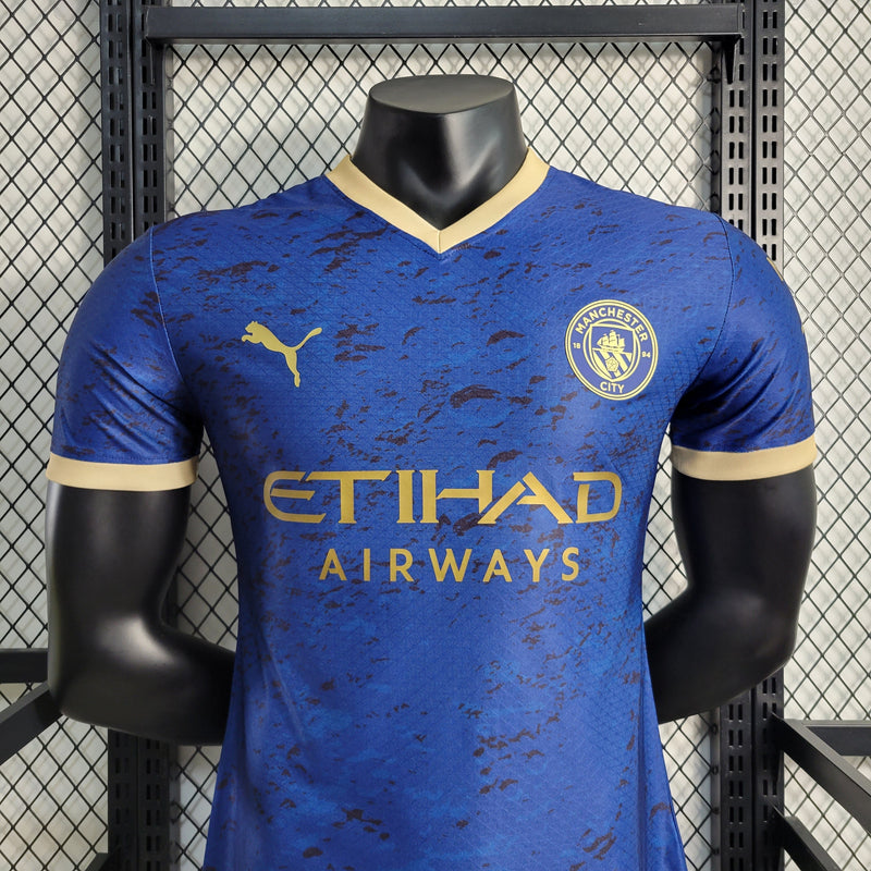 CAMISA VERSÃO PLAYER DO MANCHESTER CITY 23/24 AZUL EDIÇÃO ESPECIAL - VELOP SPORTS