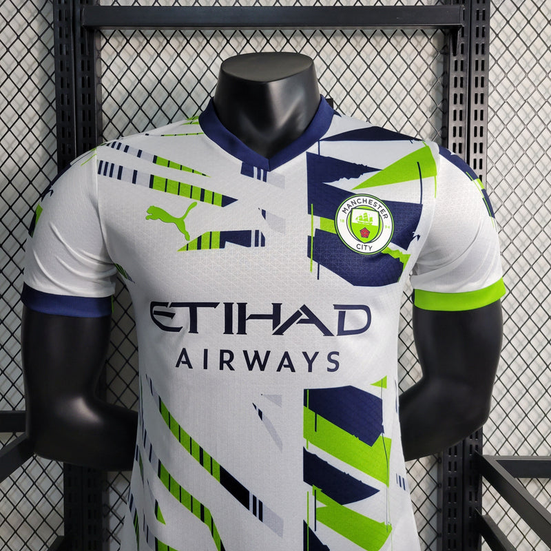 CAMISA VERSÃO PLAYER DO MANCHESTER CITY 23/24 BRANCO EDIÇÃO ESPECIAL - VELOP SPORTS