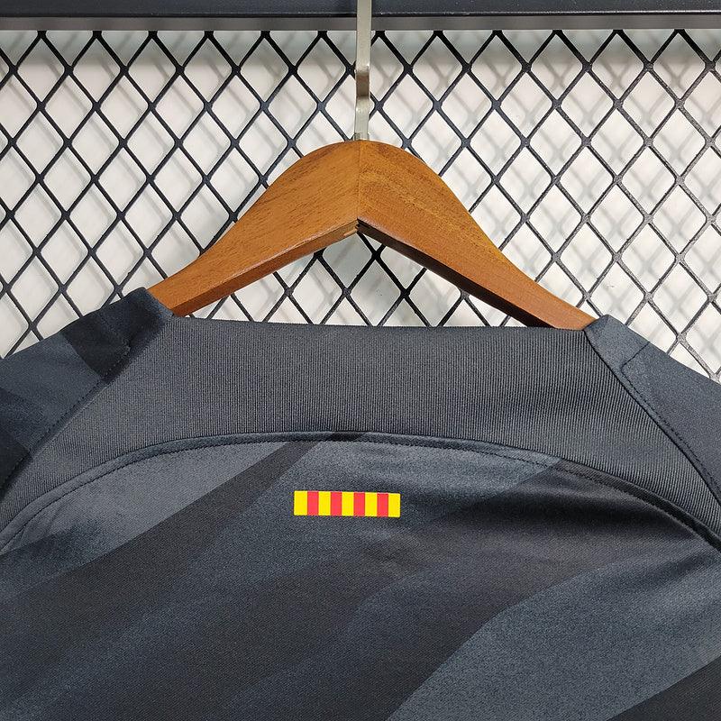 CAMISA MANGA LONGA DO BARCELONA 23/24 BLACK - VELOP SPORTS