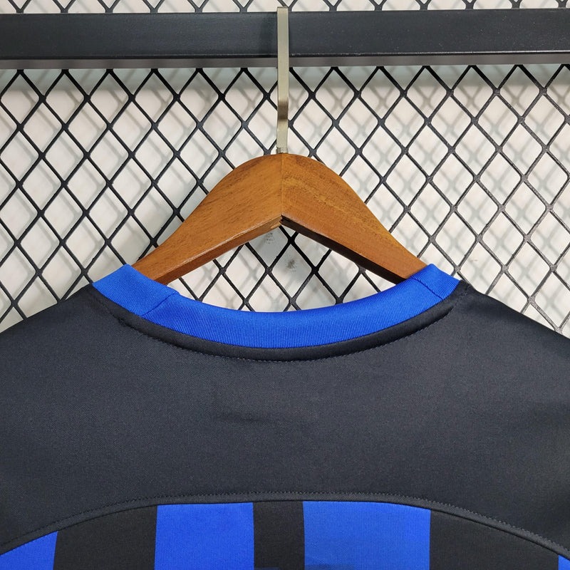 CAMISA MANGA LONGA DO INTER DE MILAN 23/24 AZUL E PRETO - VELOP SPORTS