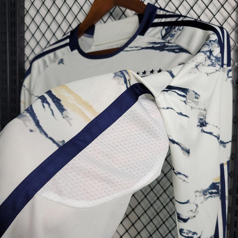 CAMISA MANGA LONGA DA ITALIA 23/24 BRANCO - VELOP SPORTS