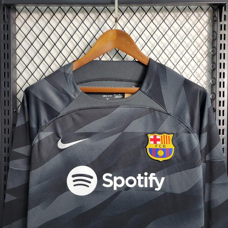 CAMISA MANGA LONGA DO BARCELONA 23/24 BLACK - VELOP SPORTS