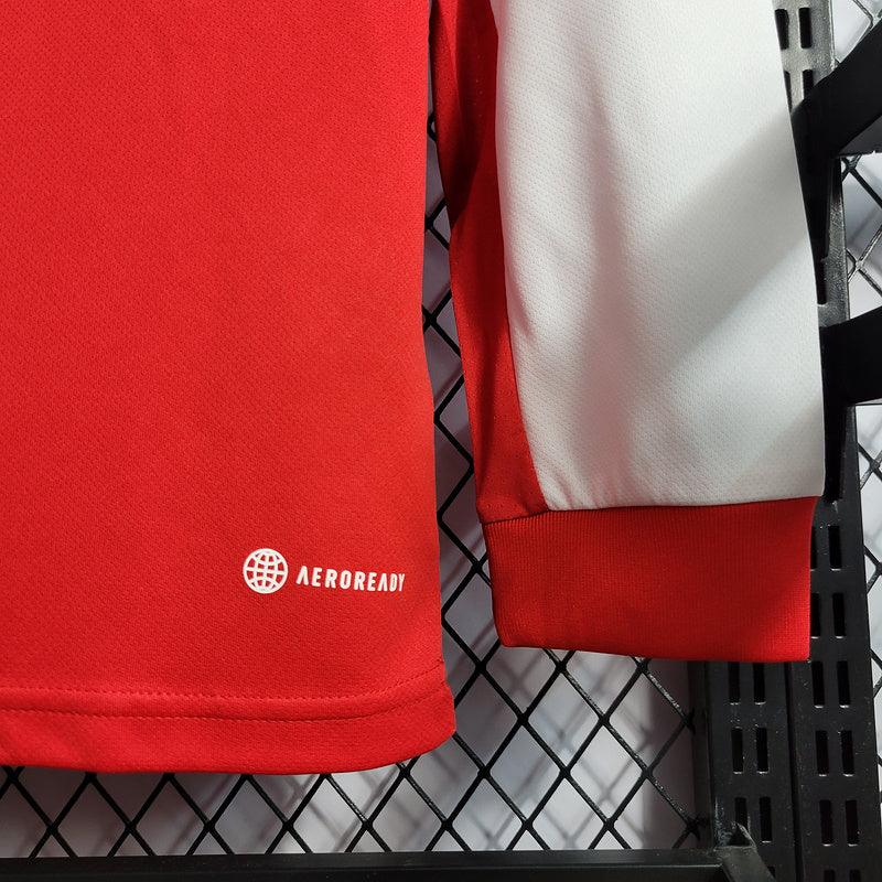 CAMISA MANGA LONGA DO ARSENAL 23/24 VERMELHO E BRANCO - VELOP SPORTS