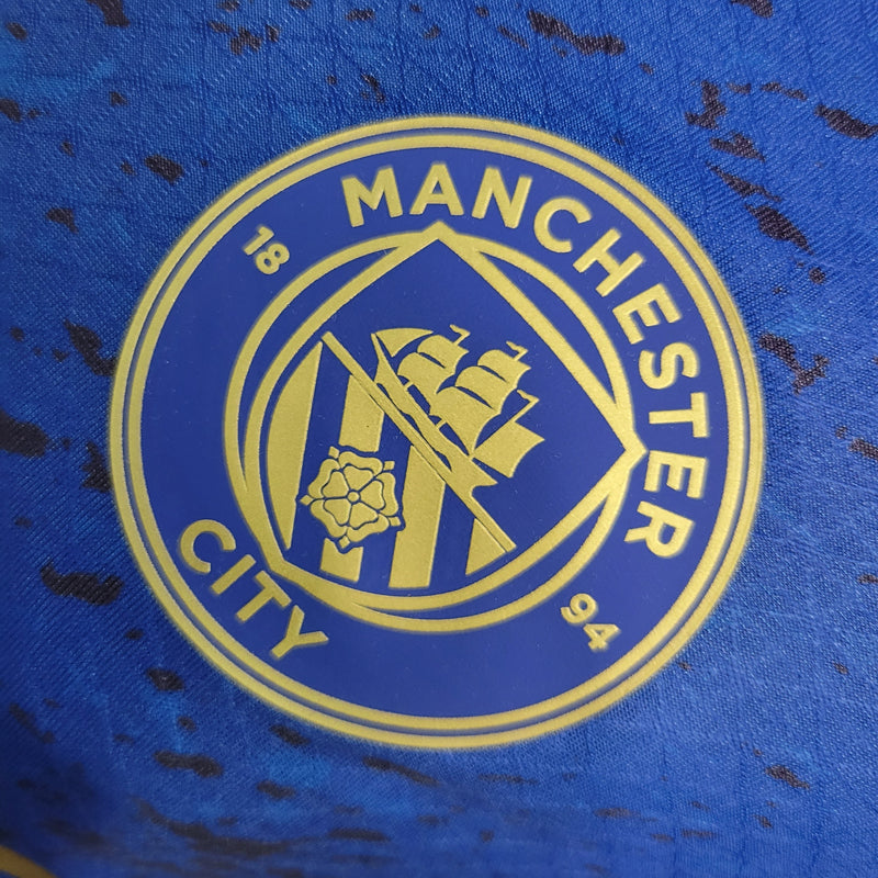 CAMISA VERSÃO PLAYER DO MANCHESTER CITY 23/24 AZUL EDIÇÃO ESPECIAL - VELOP SPORTS