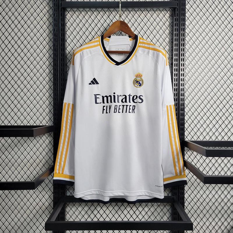 CAMISA MANGA LONGA DO REAL MADRID 23/24 BRANCO - VELOP SPORTS