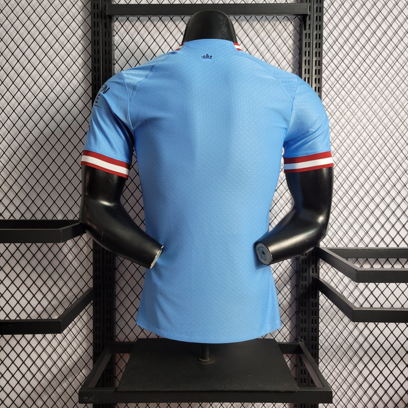 CAMISA VERSÃO PLAYER DO MANCHESTER CITY 22/23 AZUL - VELOP SPORTS