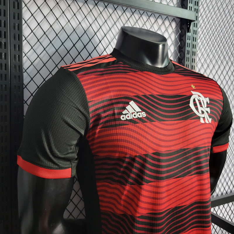 CAMISA VERSÃO PLAYER DO FLAMENGO 22/23 VERMELHO E PRETO 2 - VELOP SPORTS