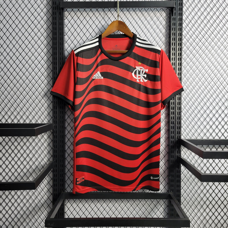 CAMISA DO FLAMENGO 22/23 2 VERMELHO E PRETO - VELOP SPORTS