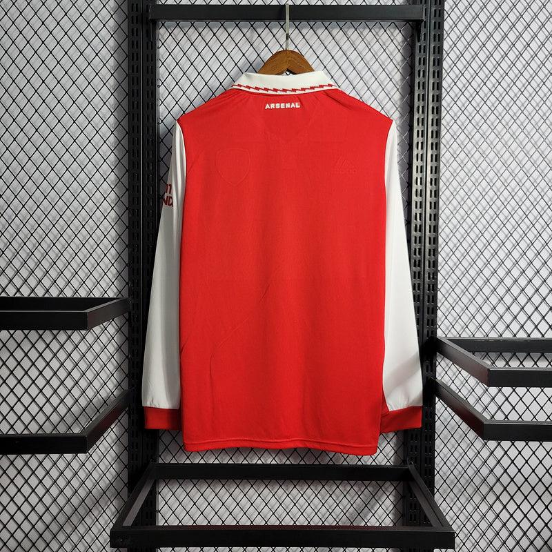 CAMISA MANGA LONGA DO ARSENAL 23/24 VERMELHO E BRANCO - VELOP SPORTS